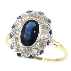 Antique Most Elegant Diamond and Sapphire Lady Di Type of Engagement Ring
