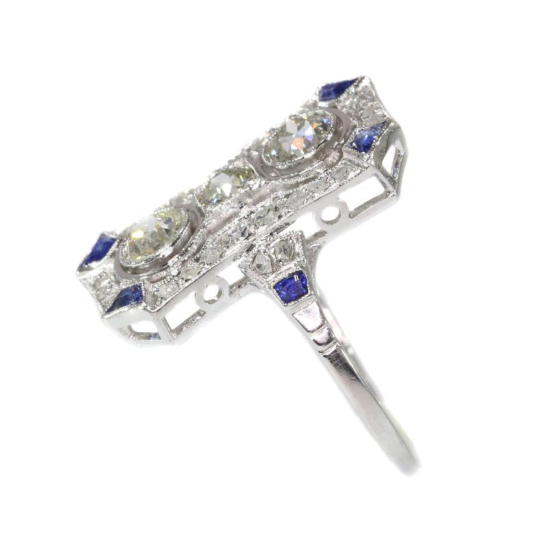 Women's Typical Art Deco Platinum Diamond Engagement Ring For Sale