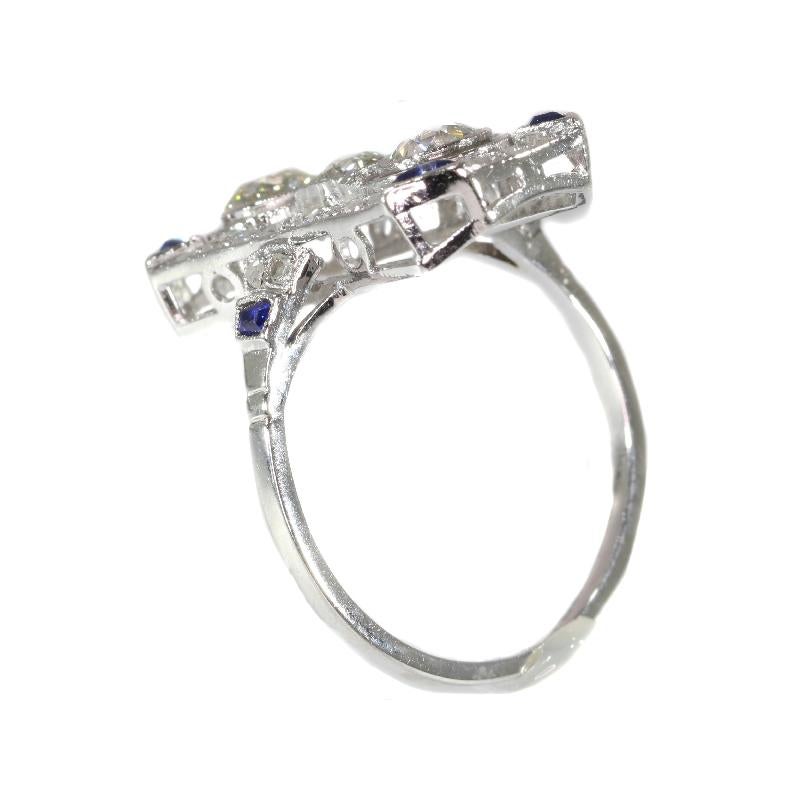 Typical Art Deco Platinum Diamond Engagement Ring For Sale 1