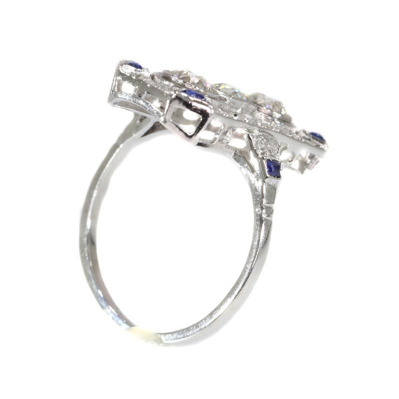 Typical Art Deco Platinum Diamond Engagement Ring For Sale 2