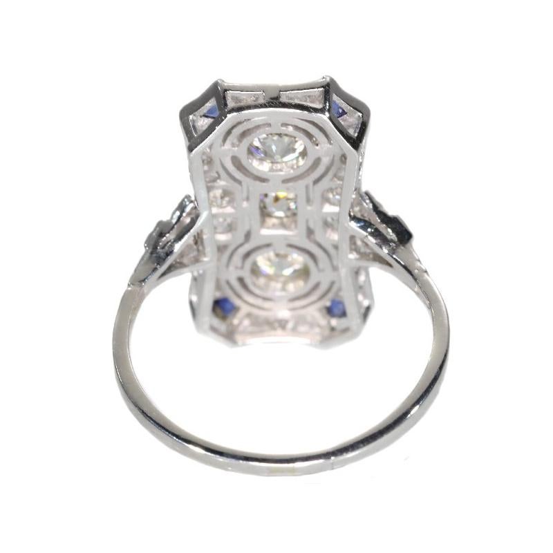 Typical Art Deco Platinum Diamond Engagement Ring For Sale 4