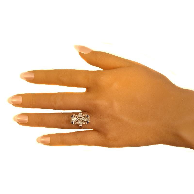 Typical Art Deco Platinum Diamond Engagement Ring For Sale 6