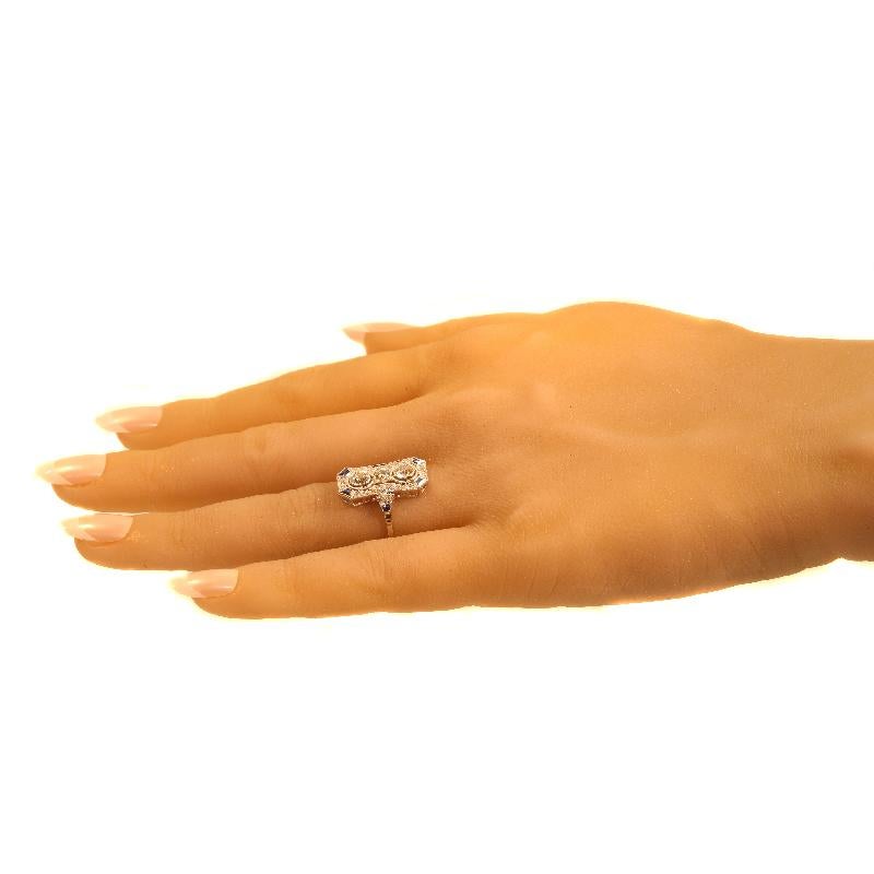 Typical Art Deco Platinum Diamond Engagement Ring For Sale 7