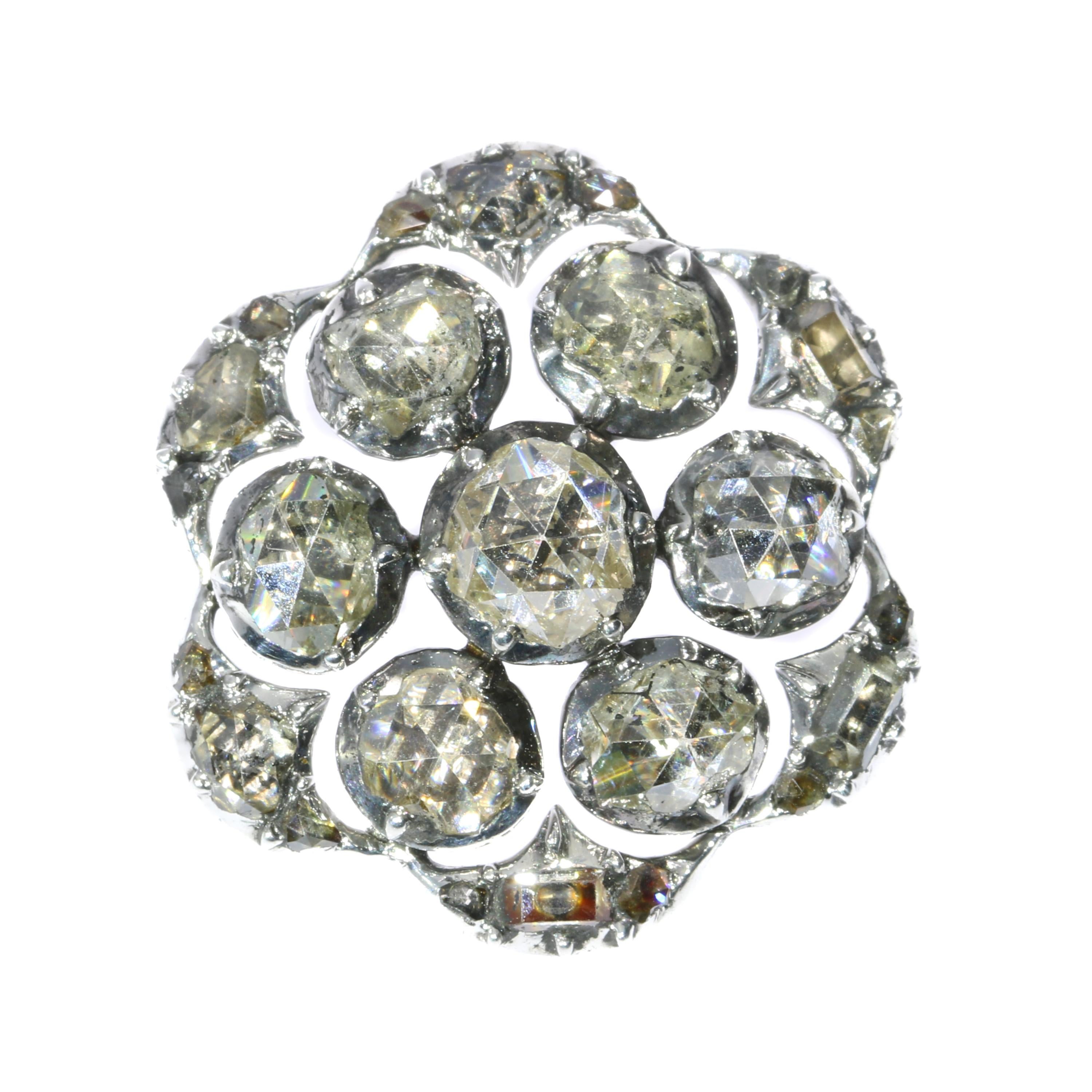 Unique Antique 18th Century Diamond Button in Excellent Condition, 1780s For Sale