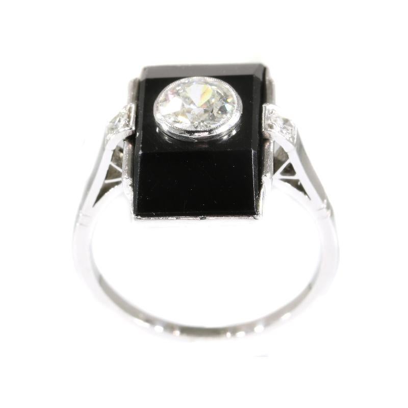 art deco onyx and diamond ring