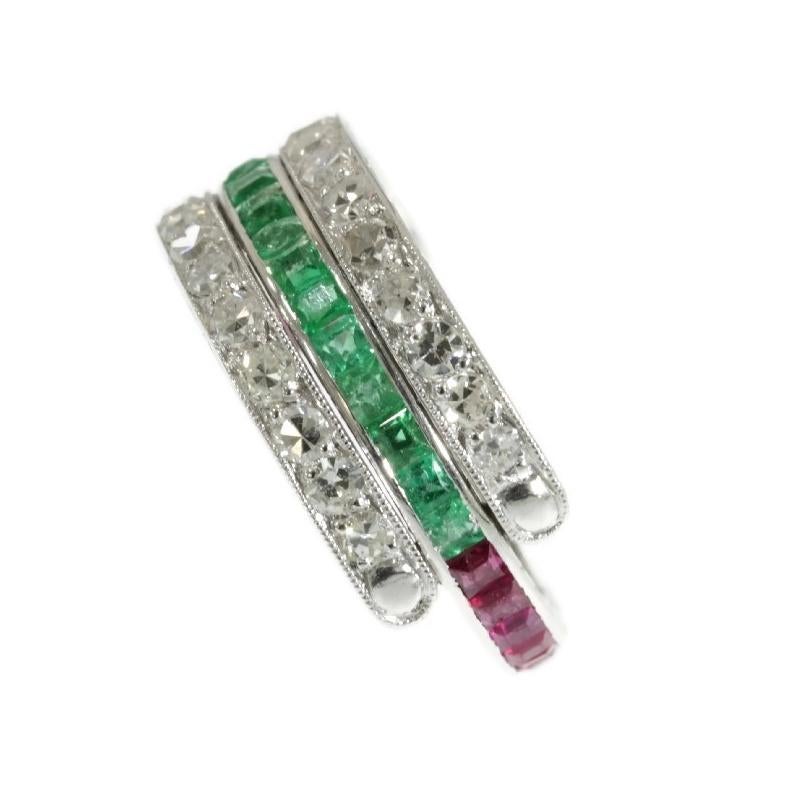 Magnificent Eternity Band with Rubies and Emeralds and Hinged Diamond Parts 3