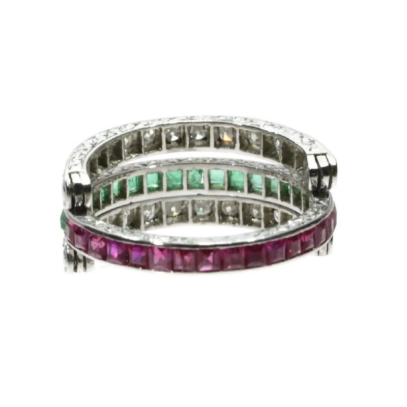 Magnificent Eternity Band with Rubies and Emeralds and Hinged Diamond Parts 6