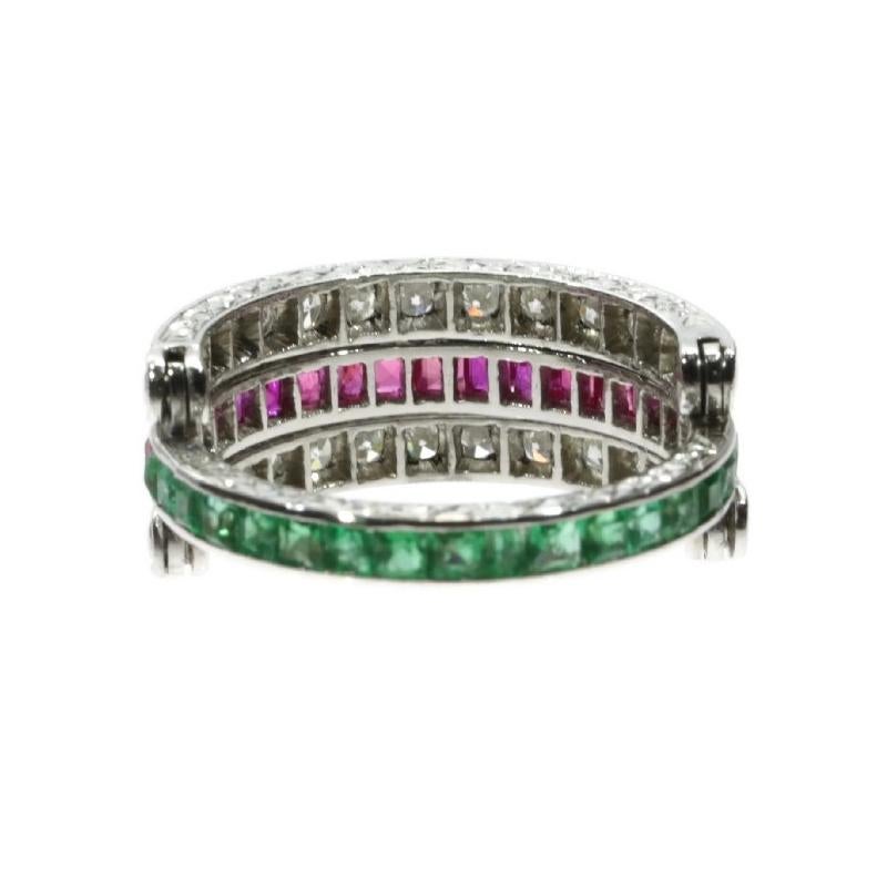 Magnificent Eternity Band with Rubies and Emeralds and Hinged Diamond Parts 7
