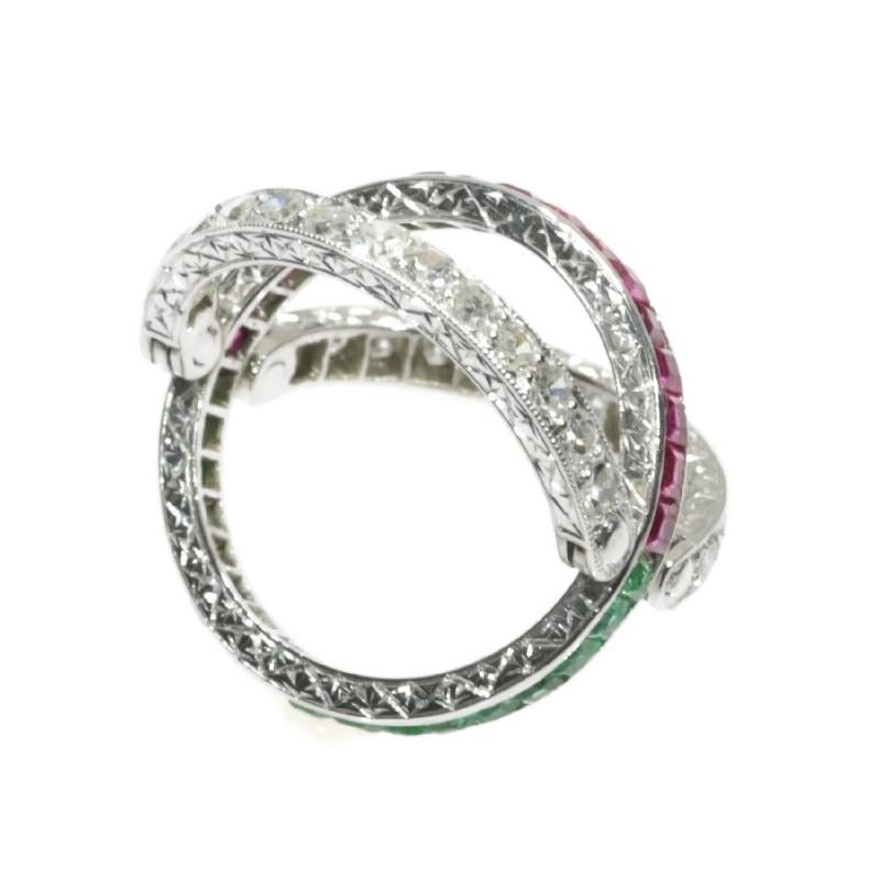 Magnificent Eternity Band with Rubies and Emeralds and Hinged Diamond Parts 9