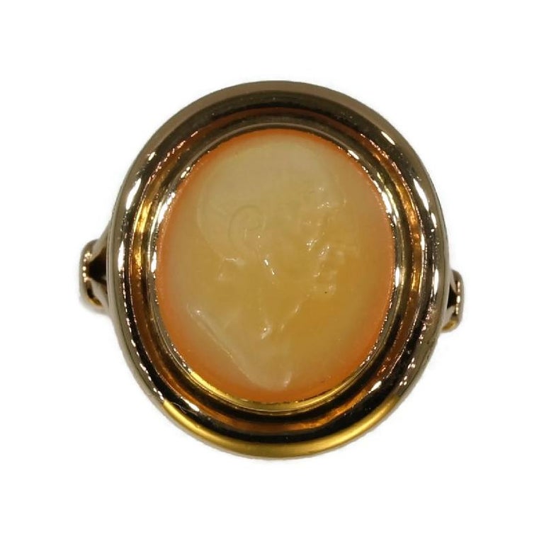 Early Victorian Antique Intaglio Gold Gents Ring, 1820s For Sale at 1stDibs
