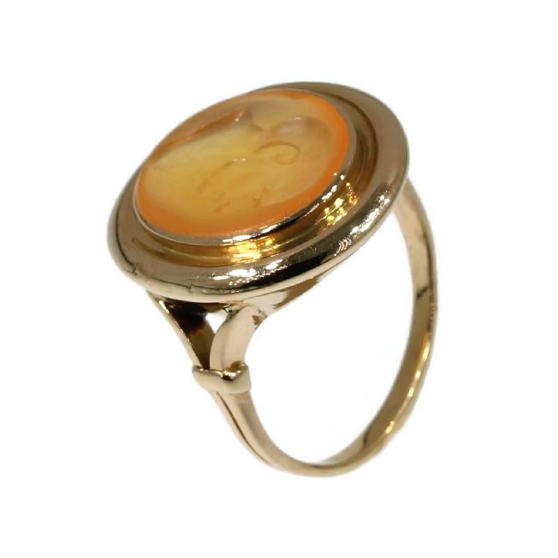 Early Victorian Antique Intaglio Gold Gents Ring, 1820s For Sale 1