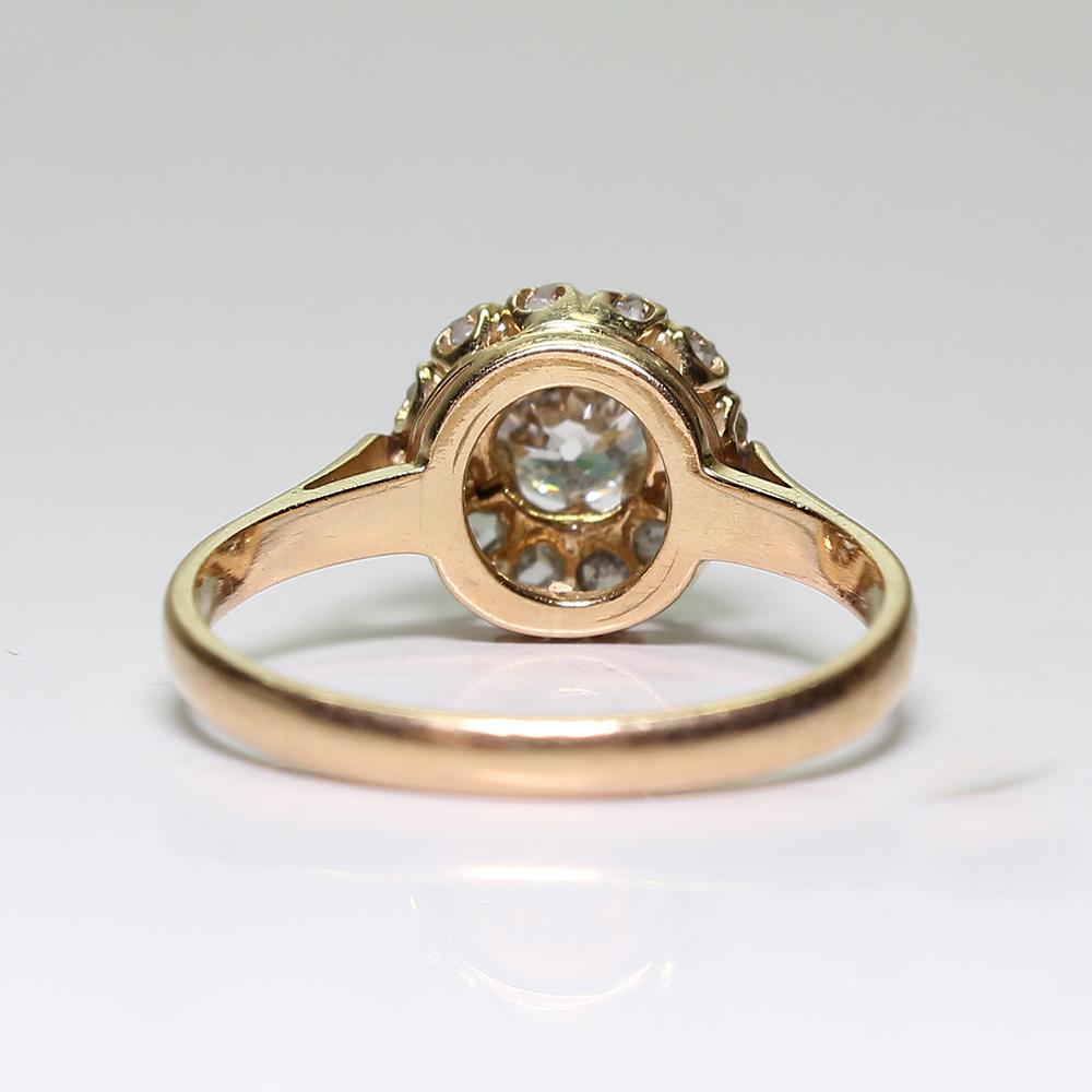 Antique Victorian 18 Karat Gold Diamond Ring (Alteuropäischer Brillantschliff) im Angebot