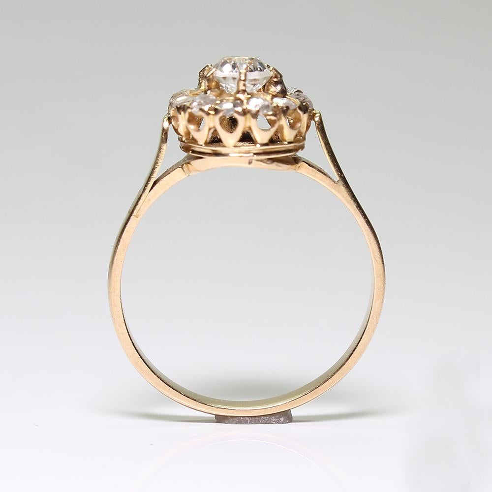 Antique Victorian 18 Karat Gold Diamond Ring For Sale 1