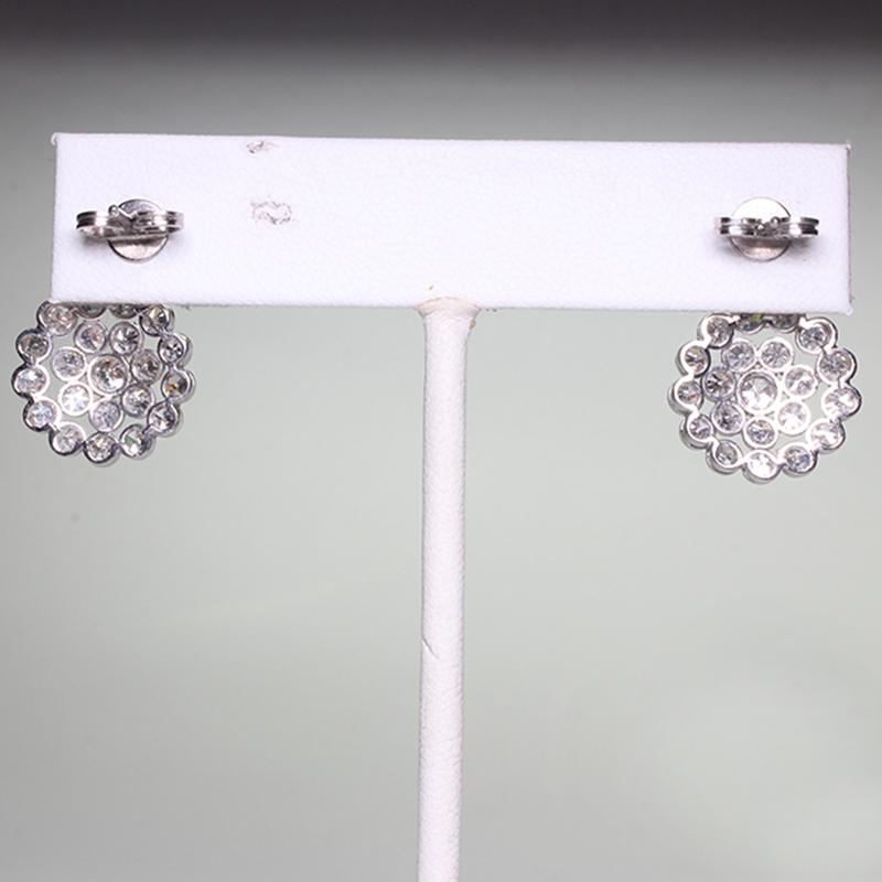 Estate Platinum 2.90 Carat Diamond Earrings 2