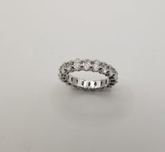 Oval Shape Cut Diamond 3.0Icts. Eternity Ring Set in 14k White Gold