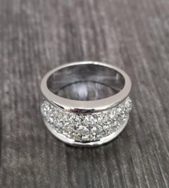 14 Karat White Gold Pave Diamond Wedding Ring