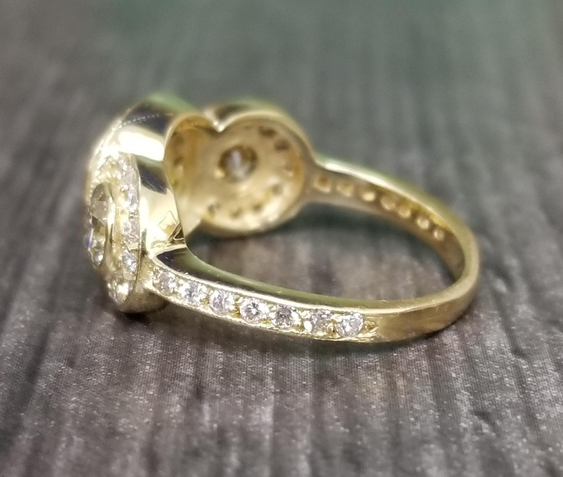 3 stone halo engagement ring