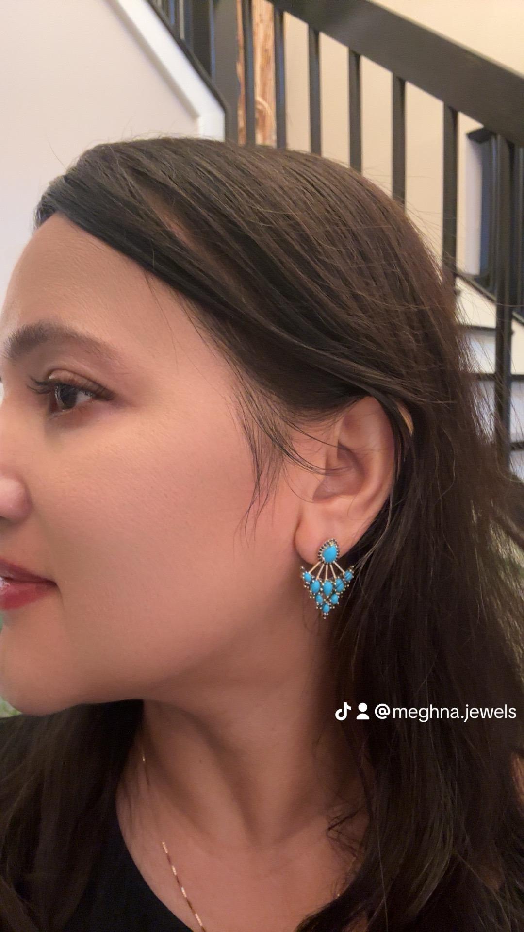 turquoise statement earrings
