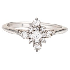 Tiffany & Co Diamant Starburst Ring Sz 7 Platin Cluster signiert Schmuck