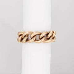 70s Vintage Tiffany & Co. Curb Link Ring Flex Band Sz 6 Succo 14k Yellow Gold