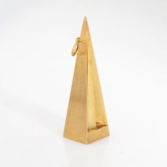 Carimati Vintage 18k Gold Pendant Geometric Obelisk Italian Modernist 1970s