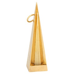 Carimati Vintage 18k Gold Pendant Geometric Obelisk Italian Modernist 1970s
