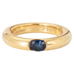 1992 circa - Anello Cartier Ellipse con fascia in zaffiro, misura 6,25 (EU 53), in oro 18 carati, gioiello firmato