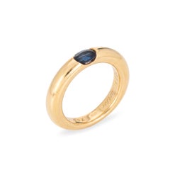 1992 circa - Anello Cartier Ellipse con fascia in zaffiro, misura 6,25 (EU 53), in oro 18 carati, gioiello firmato