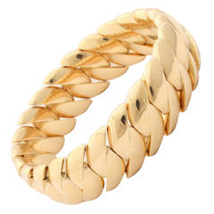 Expandable Gold Curb Link Bangle Bracelet 3