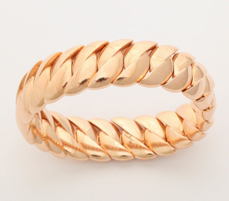 18k rose gold expandable curb link bracelet