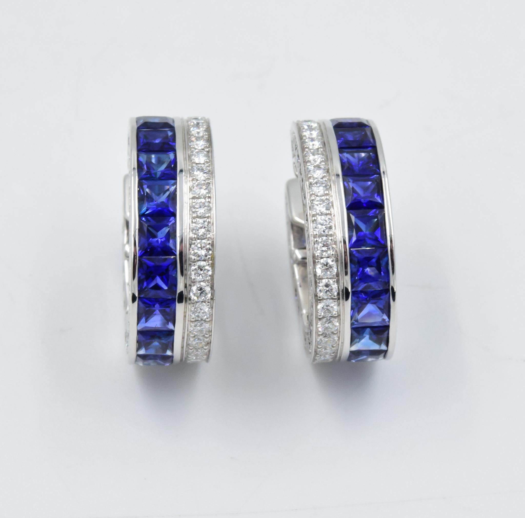 Robert Procop Dark Blue Sapphire Masterpiece Clutch Earrings in Platinum 2