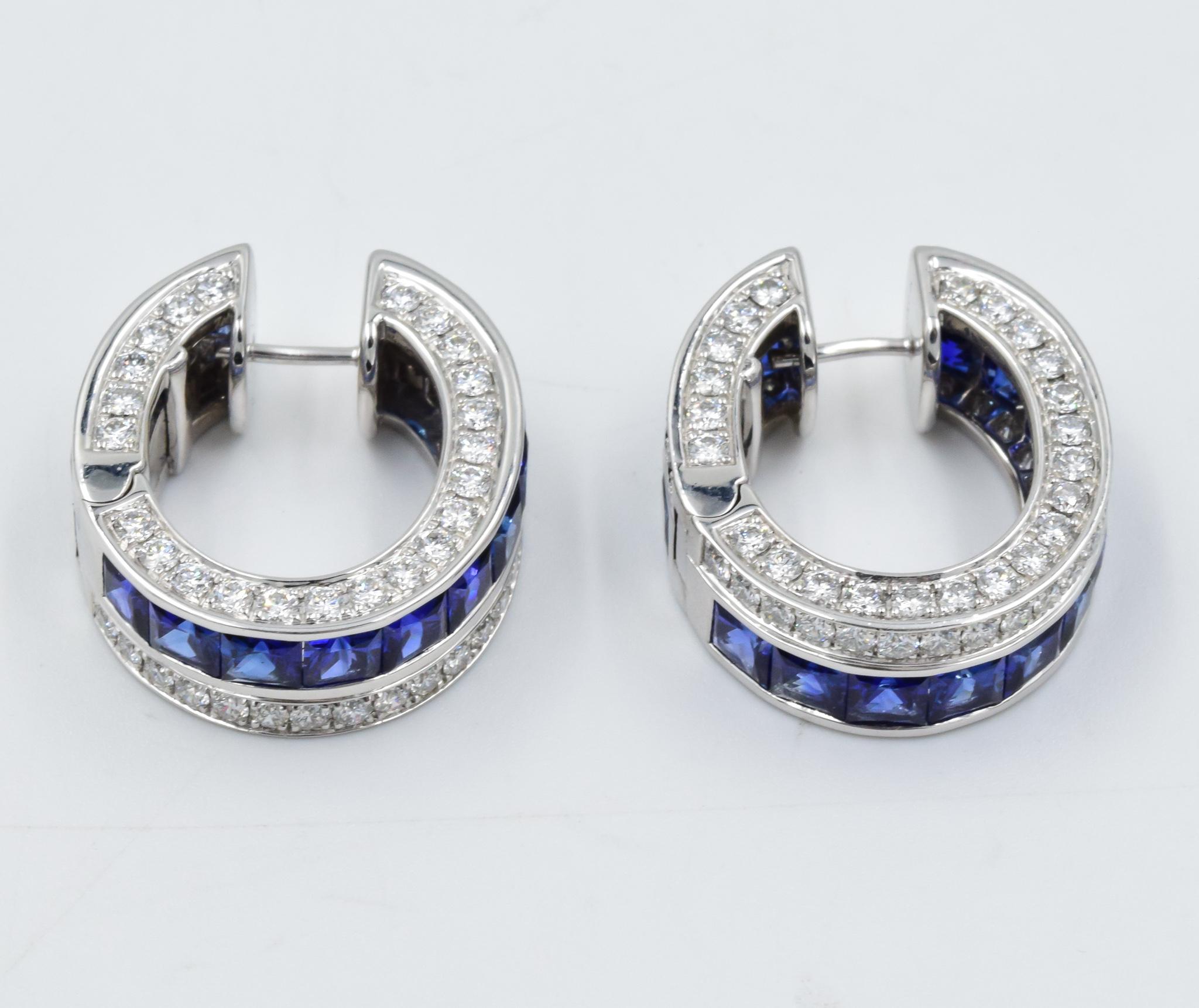 Robert Procop Dark Blue Sapphire Masterpiece Clutch Earrings in Platinum 1