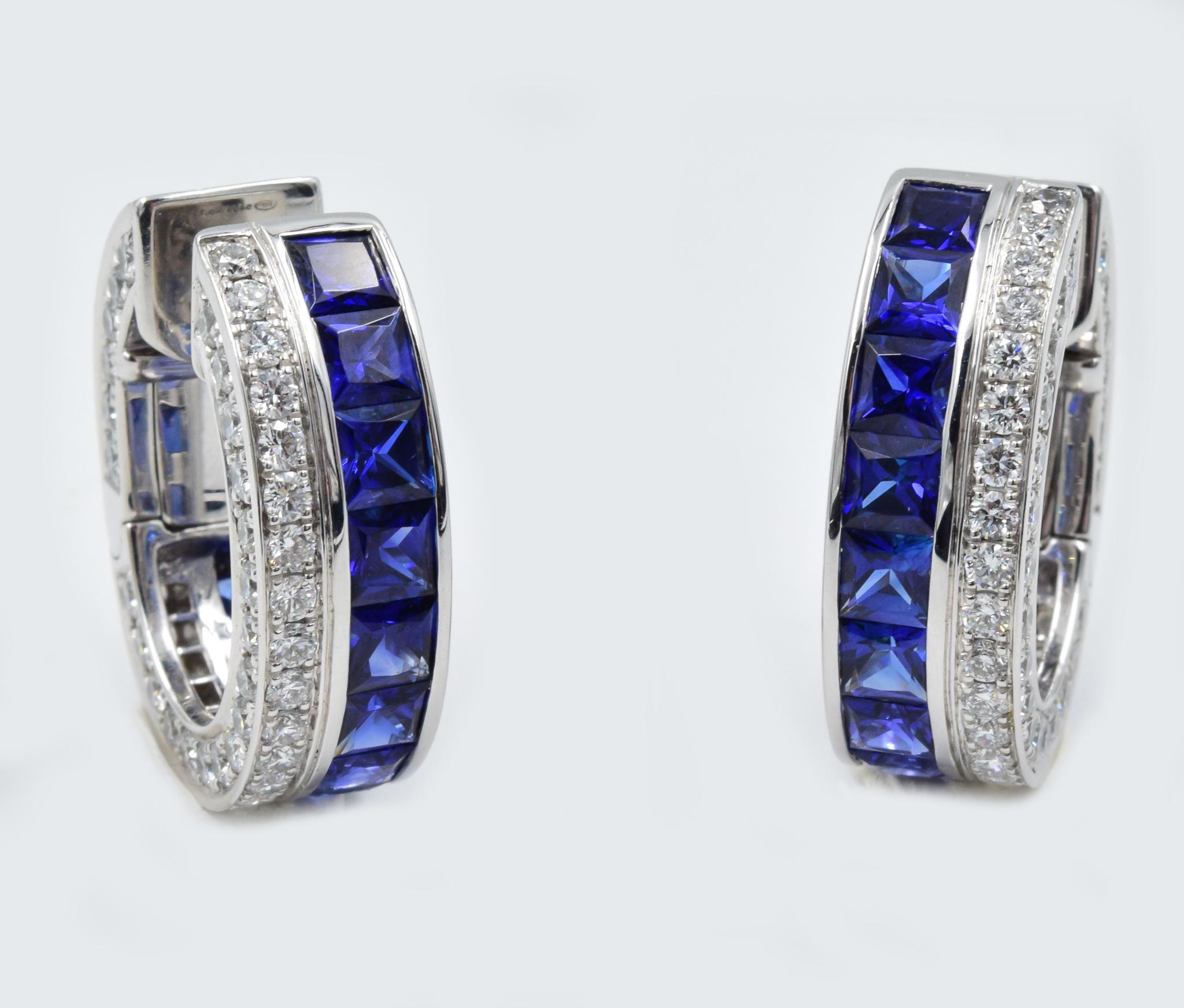 Robert Procop Dark Blue Sapphire Masterpiece Clutch Earrings in Platinum 4