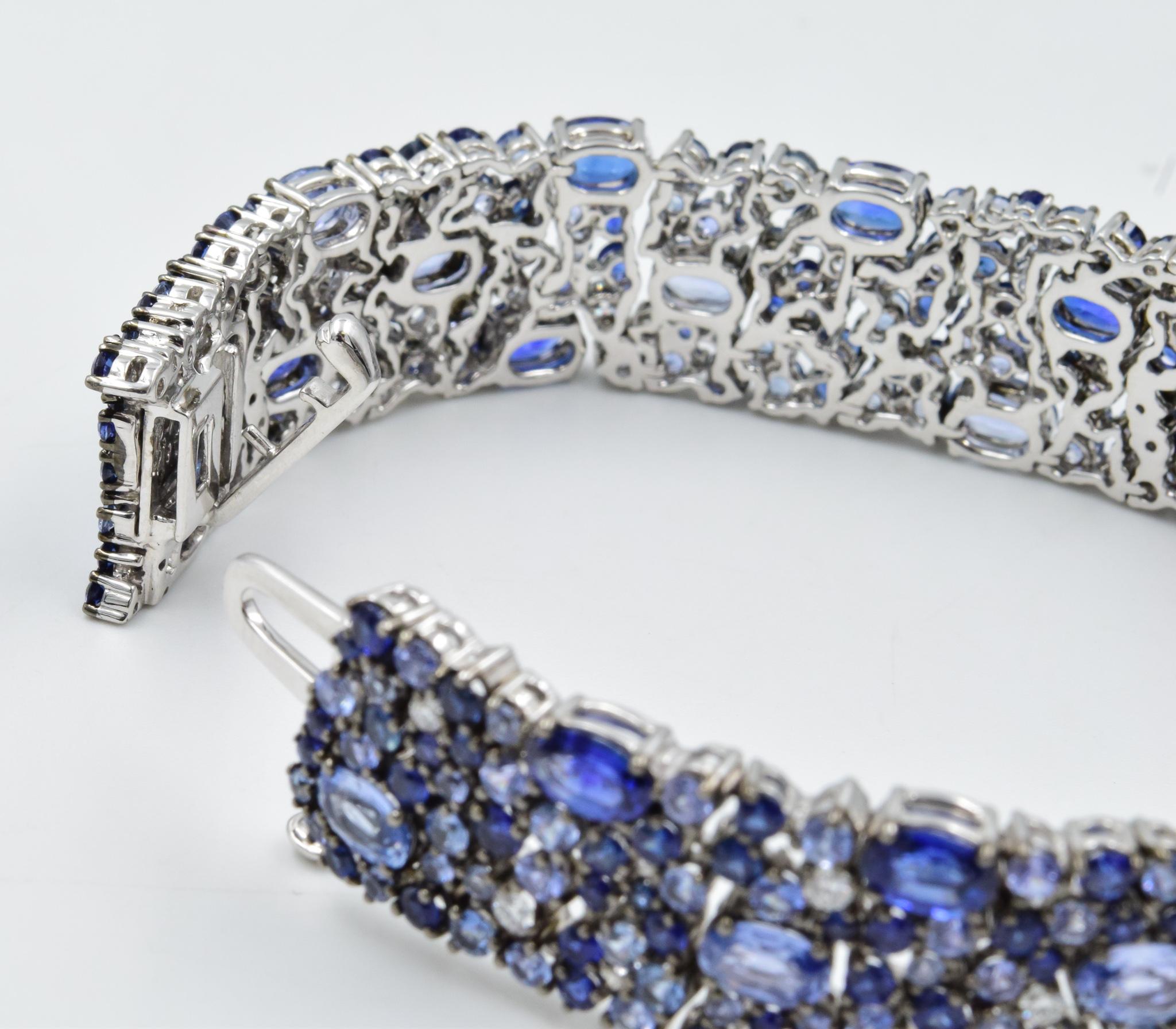 Robert Procop American Glamour Bracelet - Dark and Light Blue Sapphire in 18k 1