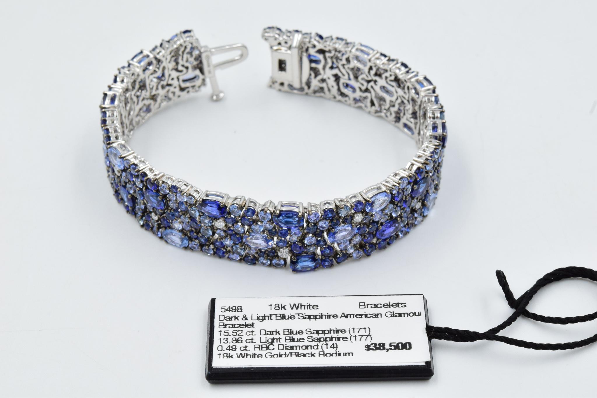 Robert Procop American Glamour Bracelet - Dark and Light Blue Sapphire in 18k 3