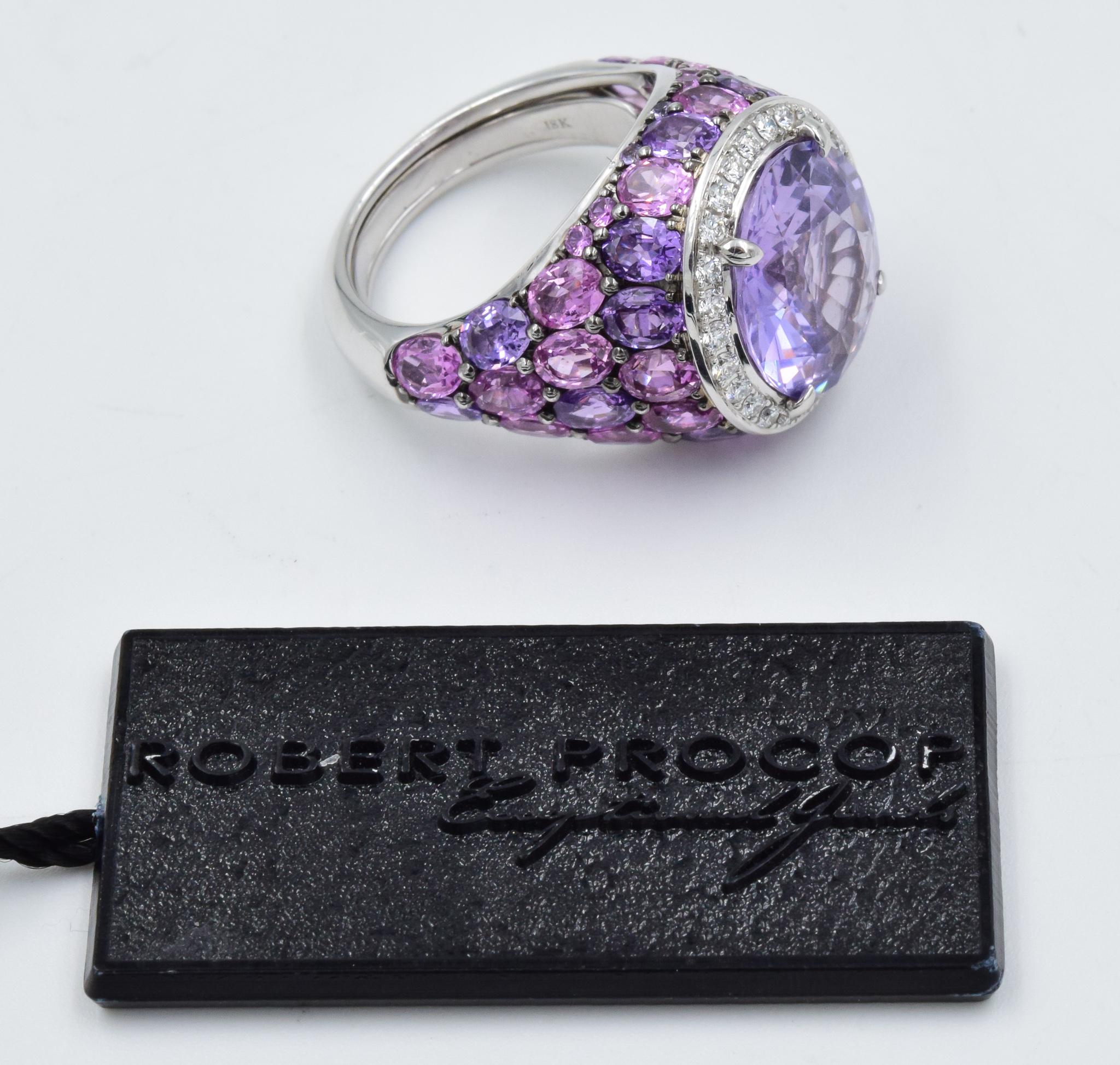 Robert Procop American Glamour Purple and Pink Sapphire Ring in 18 Karat 5