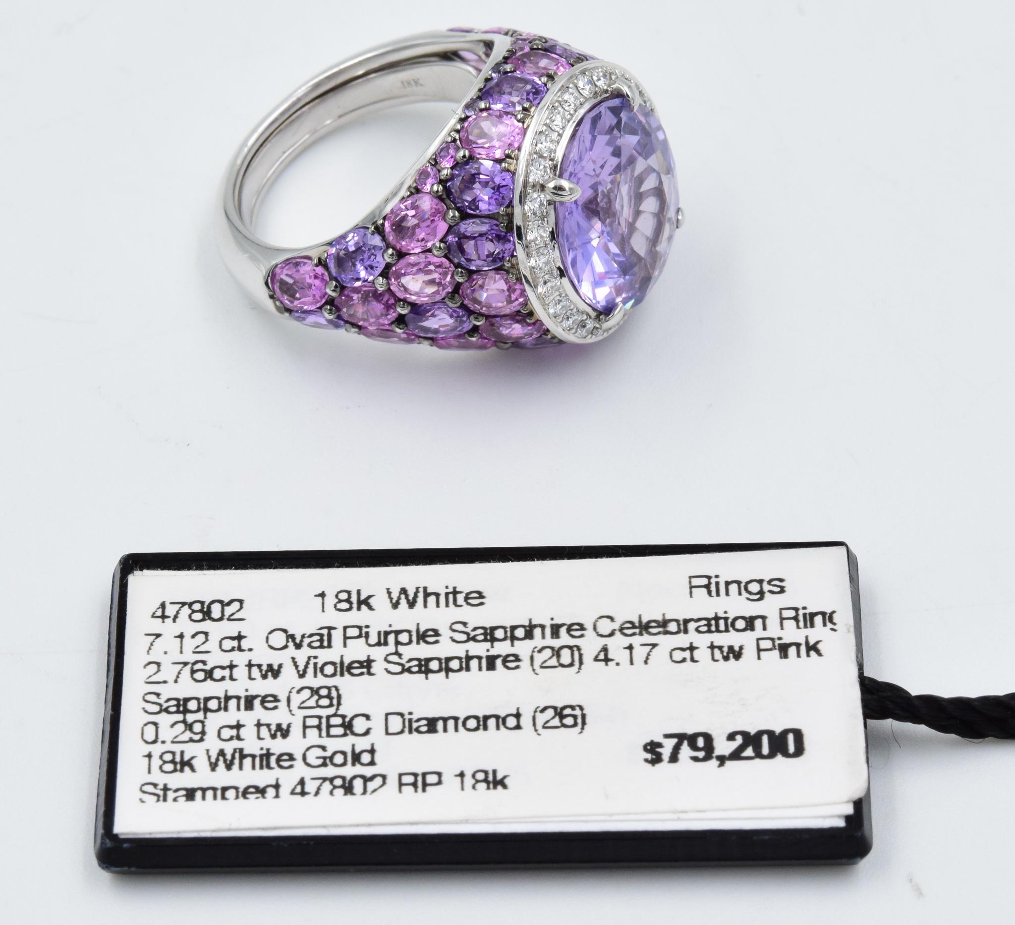 Robert Procop American Glamour Purple and Pink Sapphire Ring in 18 Karat 6
