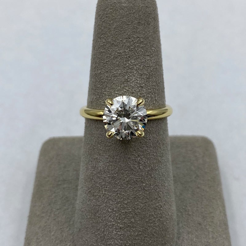 18K Yellow Gold 2.19ct Round Brilliant Cut Solitaire Engagement Ring