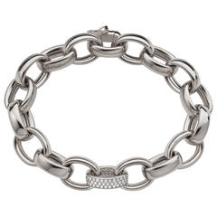 A Diamond and White Gold Link Bracelet by Monica Rich Kosann