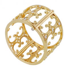 A Diamond and Gold Gate Cuff Bracelet by Monica Rich Kosann