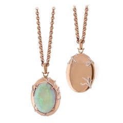 An Opal, Diamond and Rose Gold Locket by Monica Rich Kosann