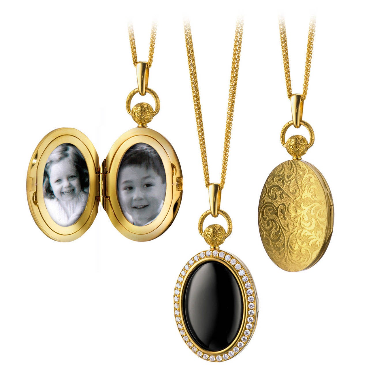 A Black Onyx, Diamond and Gold Locket by Monica Rich Kosann For Sale at ...