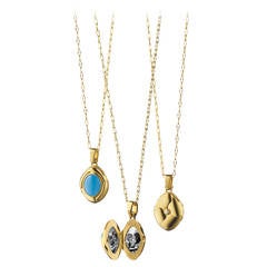 A Limited Edition Turquoise and Gold Locket by Monica Rich Kosann