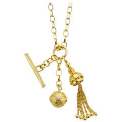An 18K Yellow Gold Tassel Toggle Necklace by Monica Rich Kosann