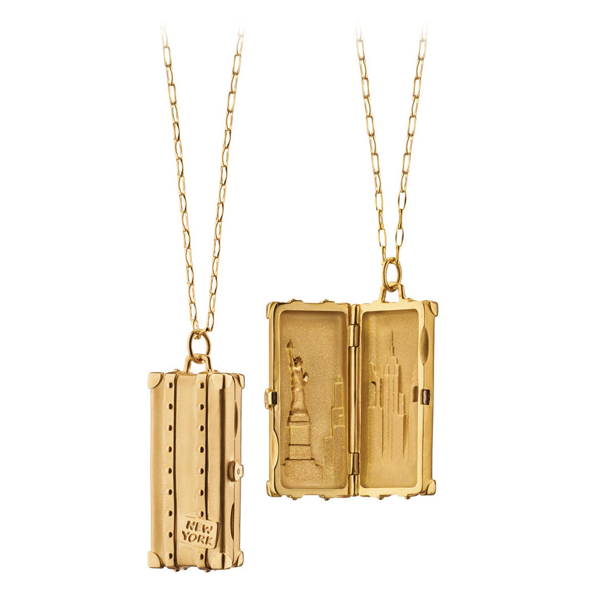 A Gold New York City Charm Necklace by Monica Rich Kosann For Sale