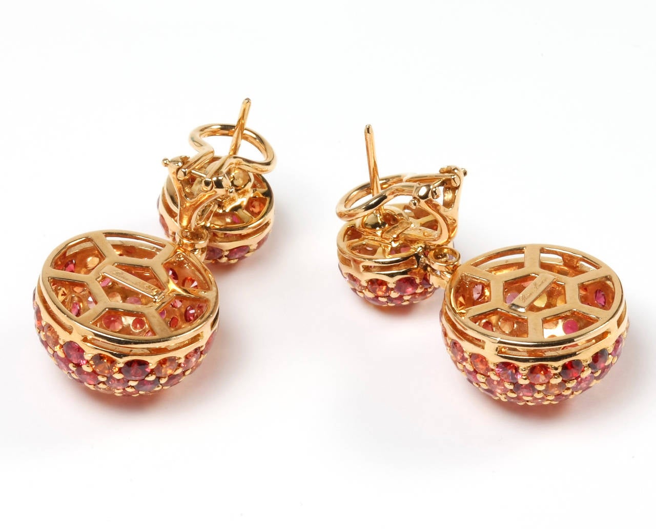 Fancy Sapphire Gold Ball Earrings