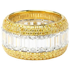 Yellow and White Diamond Gold Eternity Ring