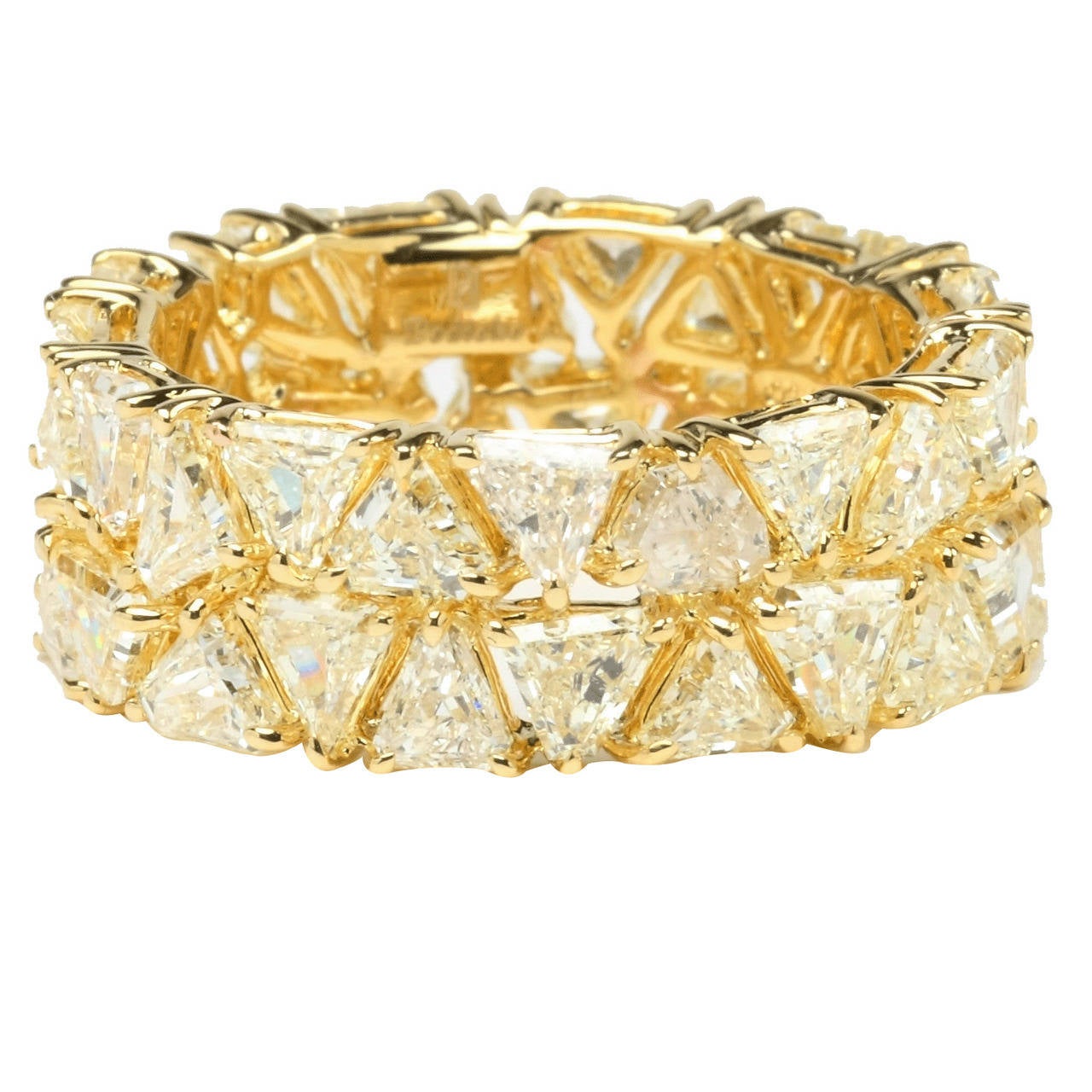 Mix Fancy Cut Diamond Gold Eternity Ring For Sale