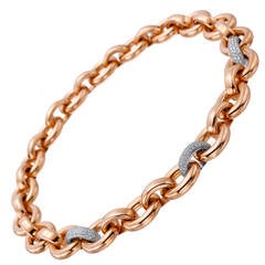 Diamond Gold Link Necklace