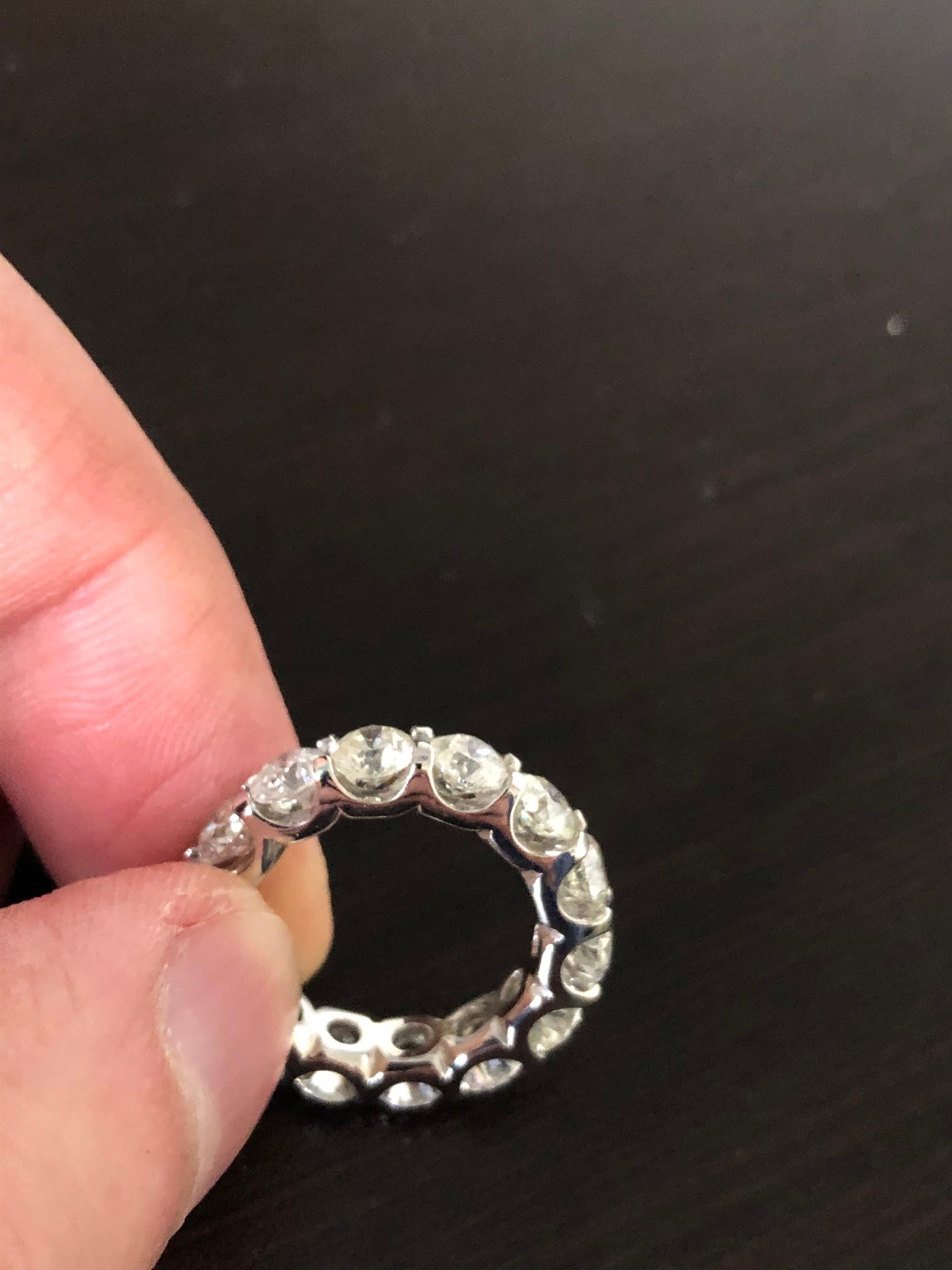 Round Cut Platinum Eternity Ring 7 Carats.